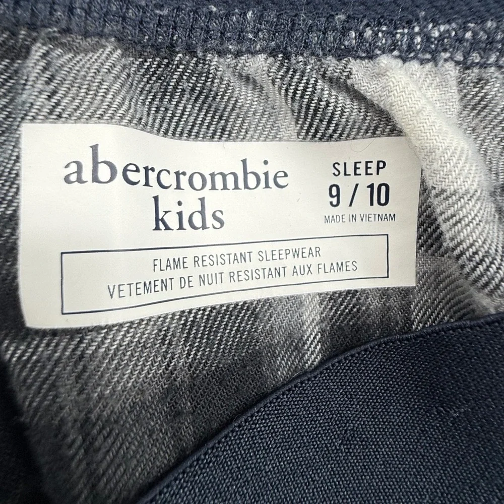 Abercrombie Pajama Pants Kids Size 9/10‎ Black White Excellent Plaid Sleepwear